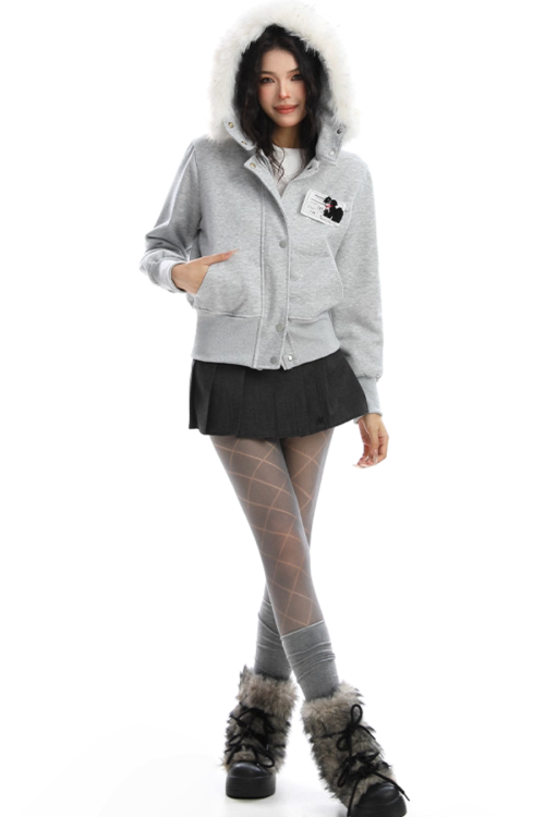 Fur Hood Camouflage Jacket