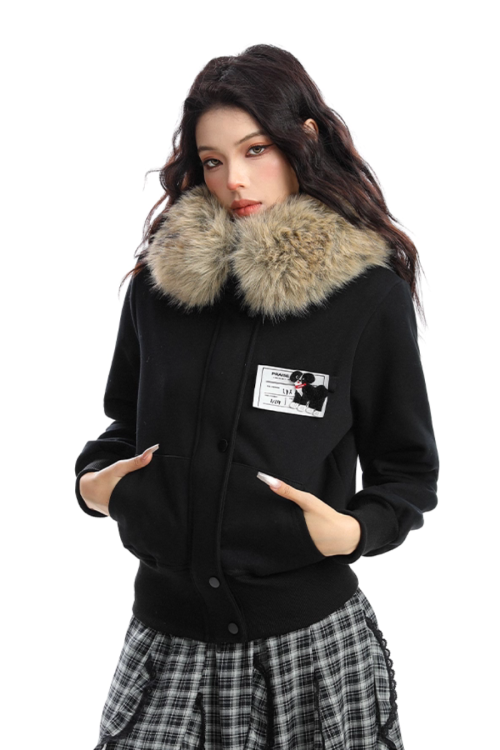 Fur Hood Camouflage Jacket