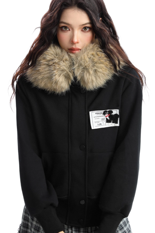 Fur Hood Camouflage Jacket