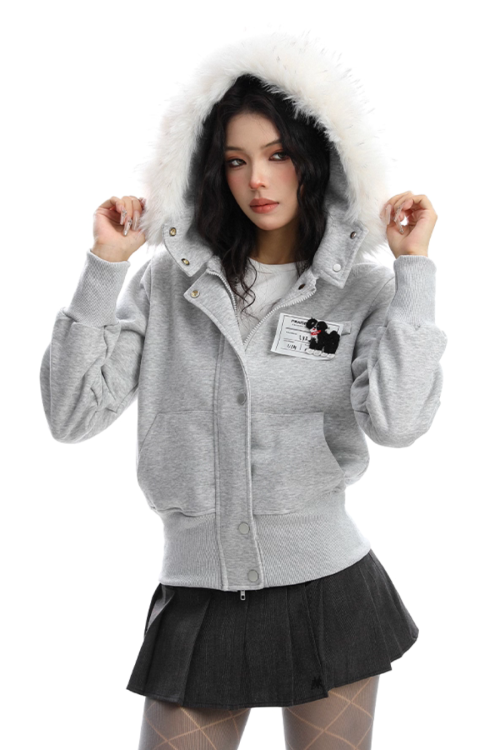 Fur Hood Camouflage Jacket