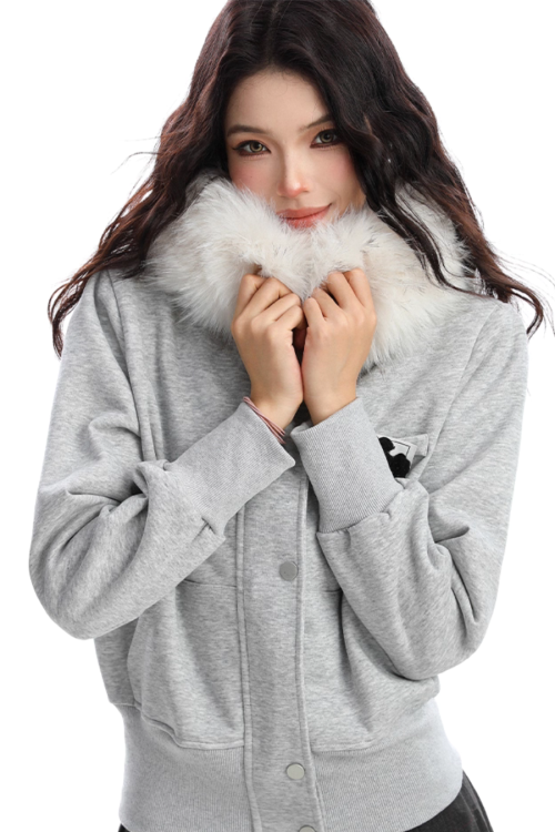 Fur Hood Camouflage Jacket