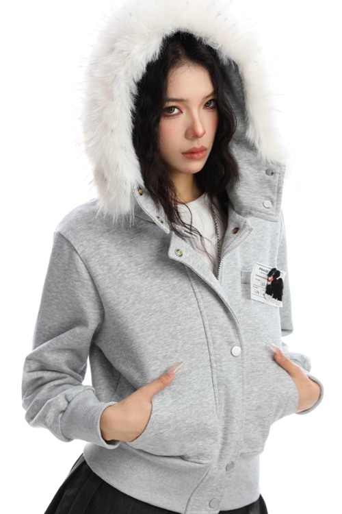 Fur Hood Camouflage Jacket