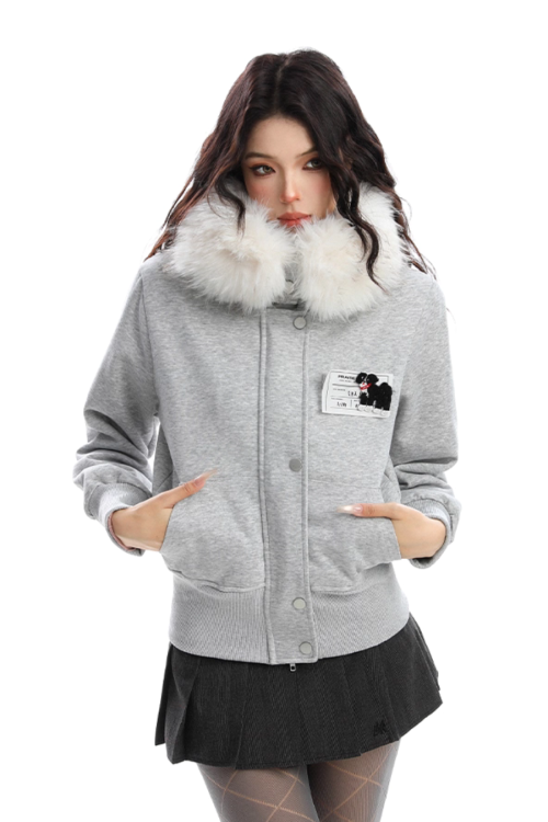 Fur Hood Camouflage Jacket