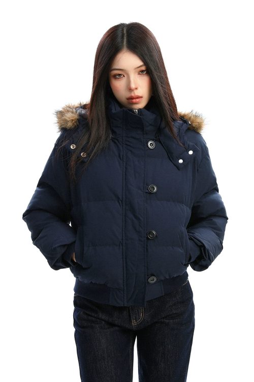 Fur Hood Compact Down Jacket