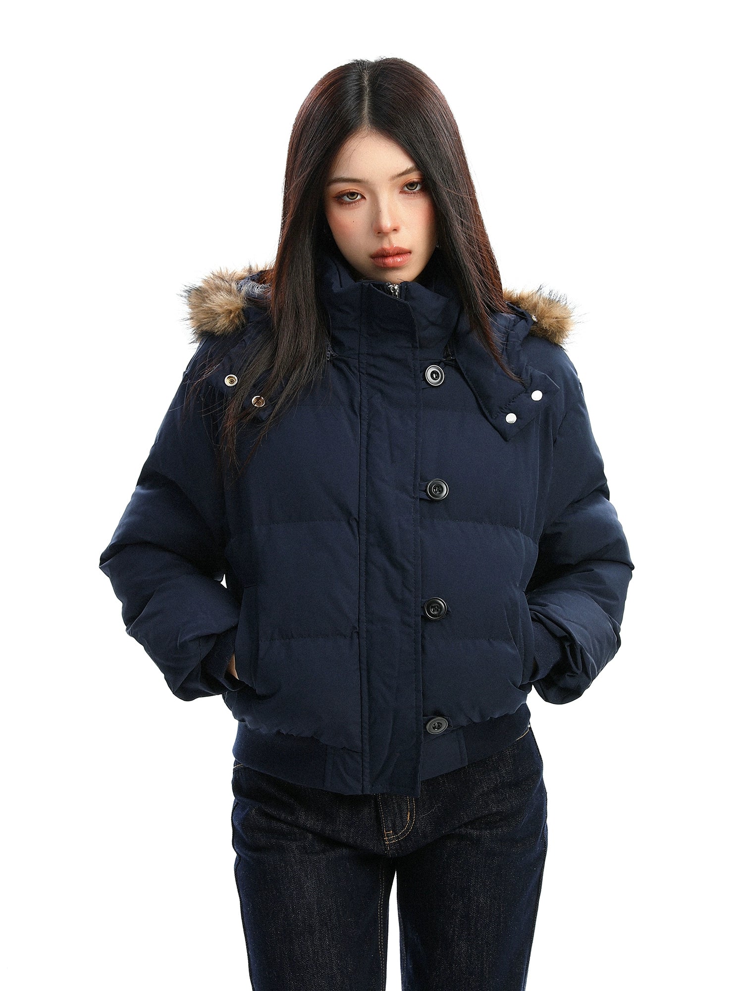 Fur Hood Compact Down Jacket Fur Hood Compact Down Jacket