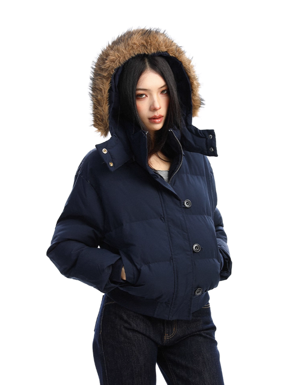 Fur Hood Compact Down Jacket Fur Hood Compact Down Jacket