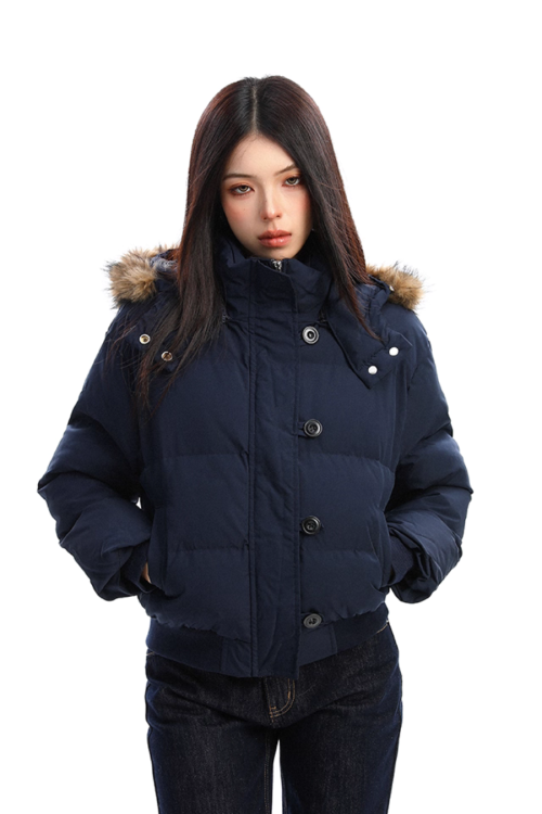 Fur Hood Compact Down Jacket