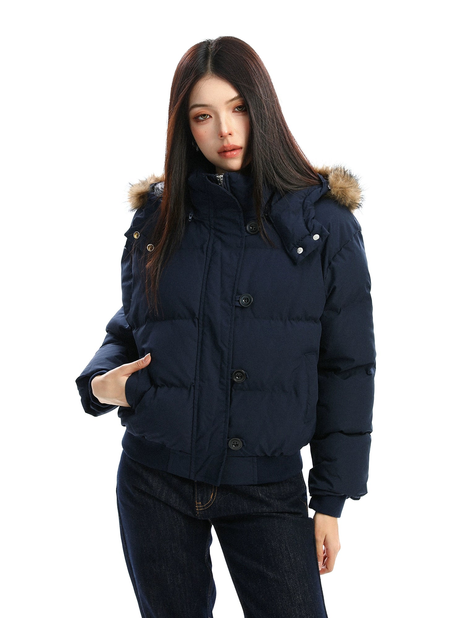 Fur Hood Compact Down Jacket Fur Hood Compact Down Jacket