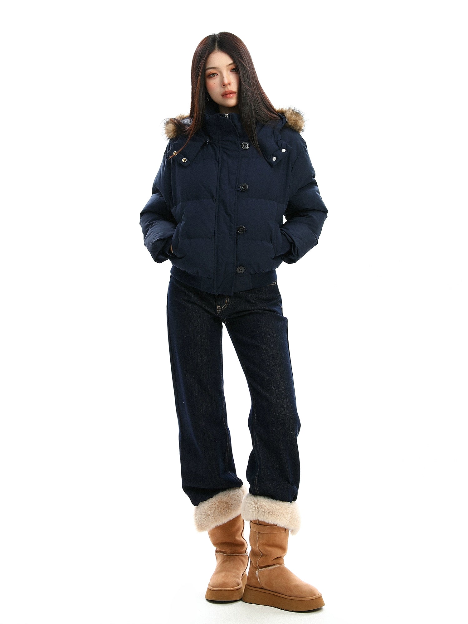 Fur Hood Compact Down Jacket Fur Hood Compact Down Jacket