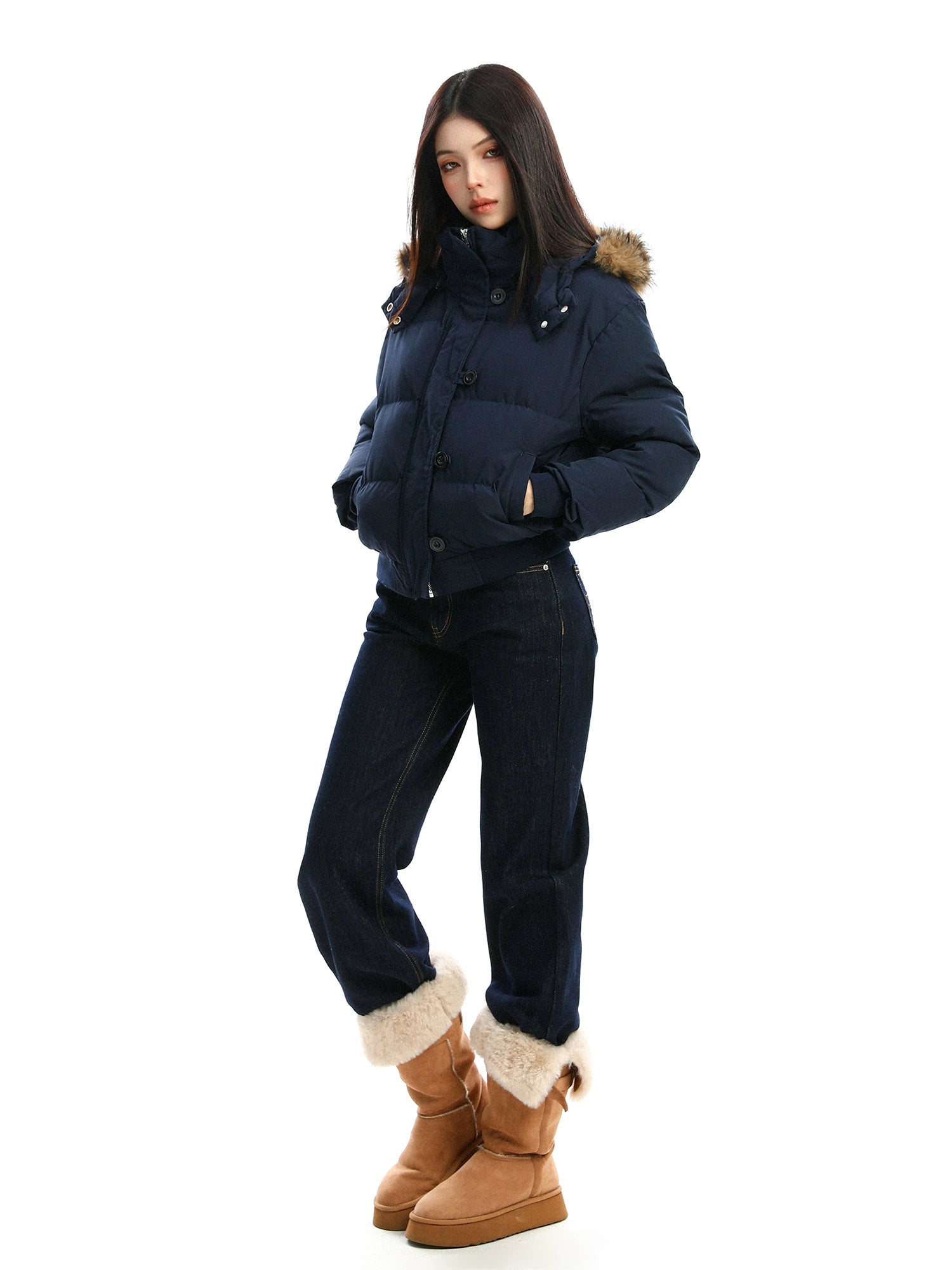 Fur Hood Compact Down Jacket Fur Hood Compact Down Jacket