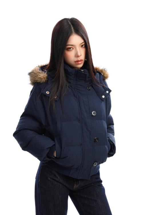 Fur Hood Compact Down Jacket
