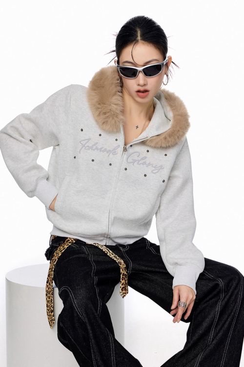 Fur Hood Zip Hoodie