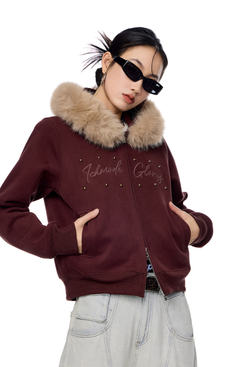 Fur Hood Zip Hoodie