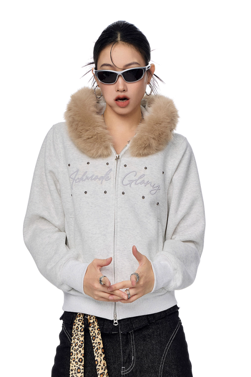 Fur Hood Zip Hoodie