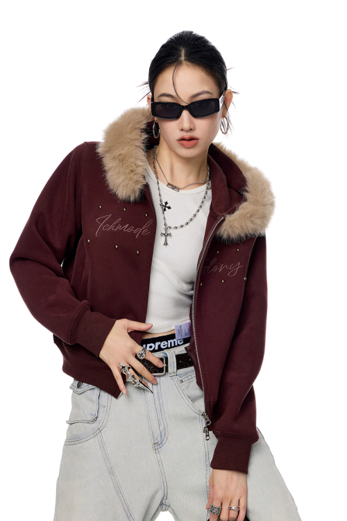 Fur Hood Zip Hoodie
