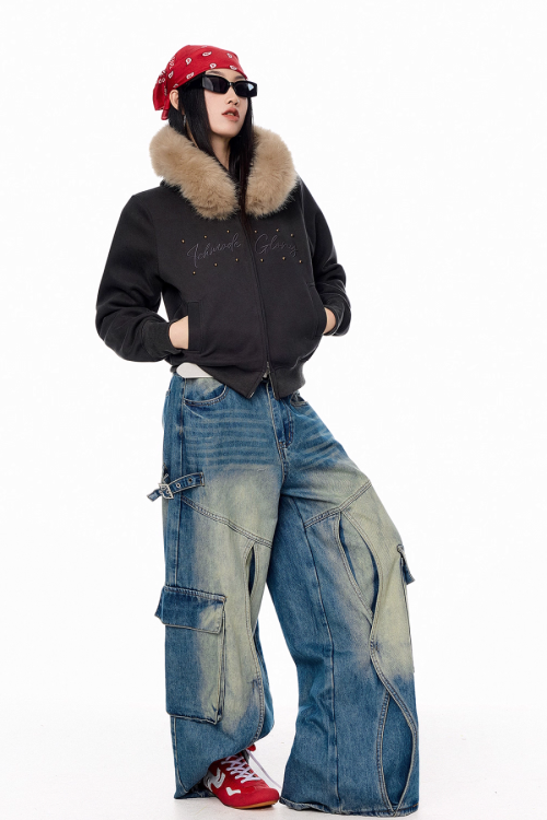 Fur Hood Zip Hoodie