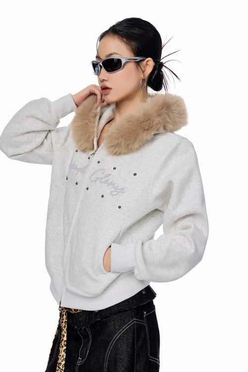 Fur Hood Zip Hoodie