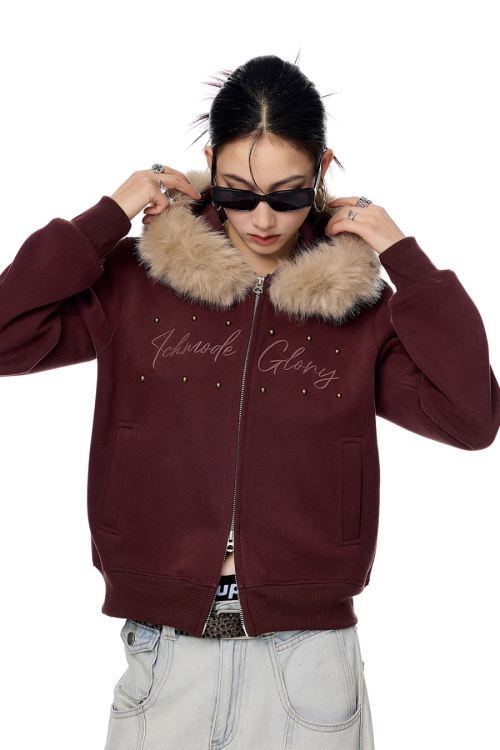 Fur Hood Zip Hoodie