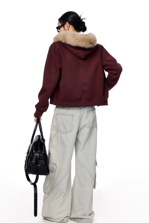 Fur Hood Zip Hoodie