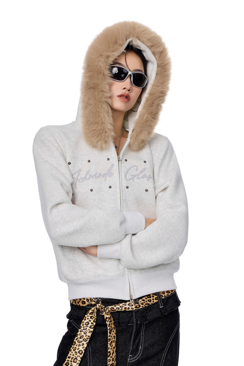 Fur Hood Zip Hoodie