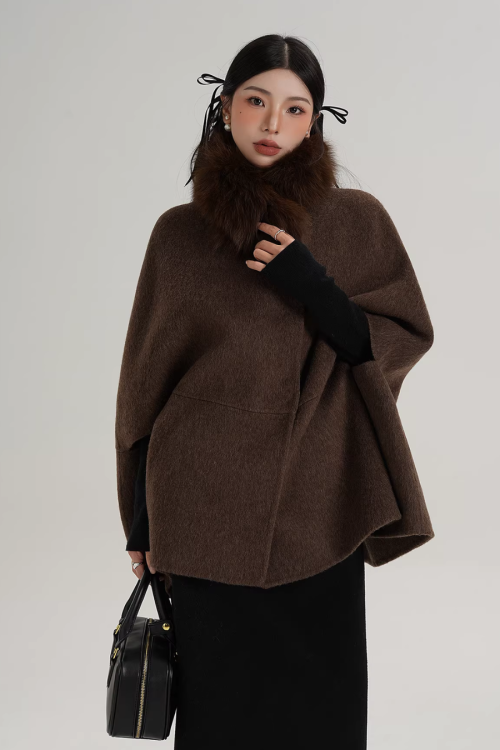Fur Muffler Cape Coat