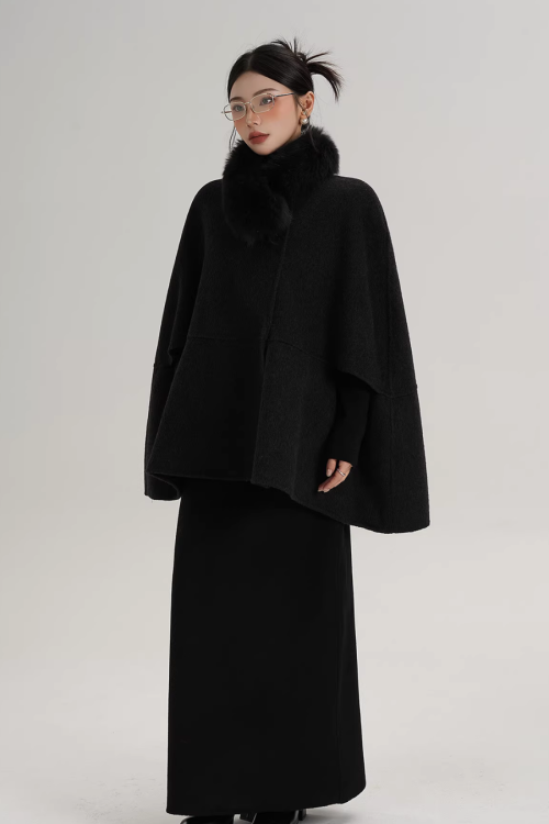 Fur Muffler Cape Coat