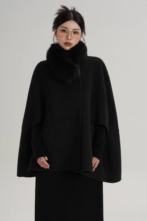 Fur Muffler Cape Coat