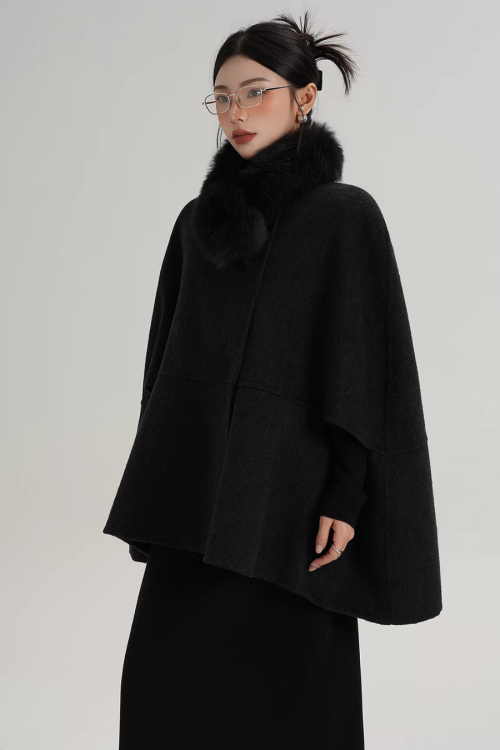 Fur Muffler Cape Coat