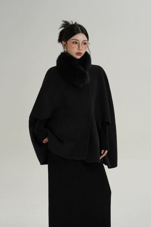 Fur Muffler Cape Coat