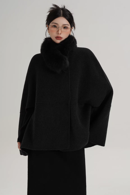 Fur Muffler Cape Coat