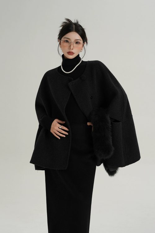 Fur Muffler Cape Coat