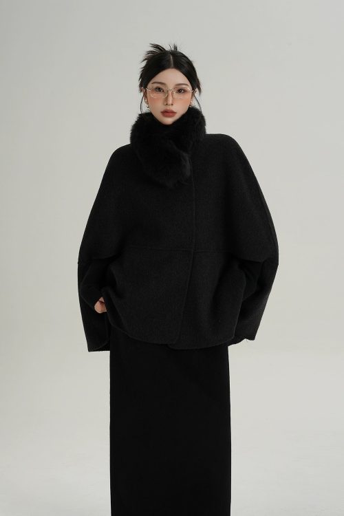 Fur Muffler Cape Coat