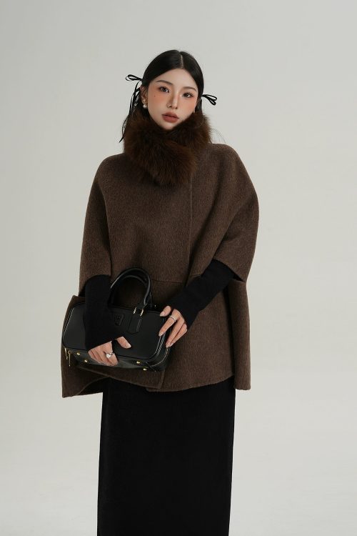 Fur Muffler Cape Coat