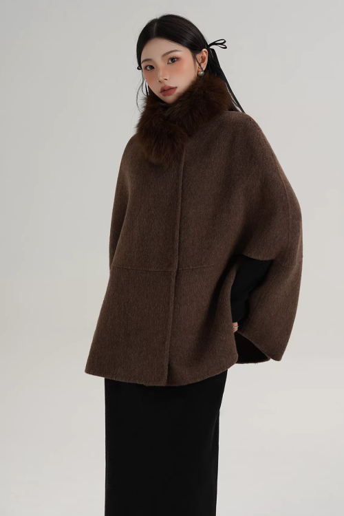 Fur Muffler Cape Coat