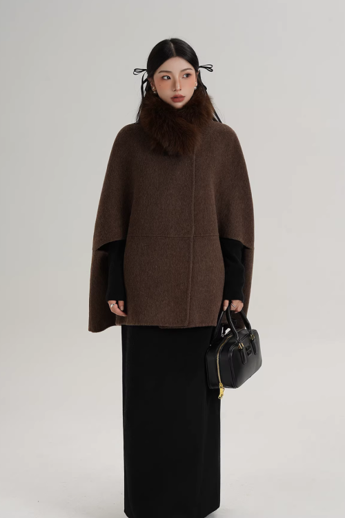 Fur Muffler Cape Coat
