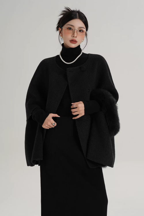 Fur Muffler Cape Coat