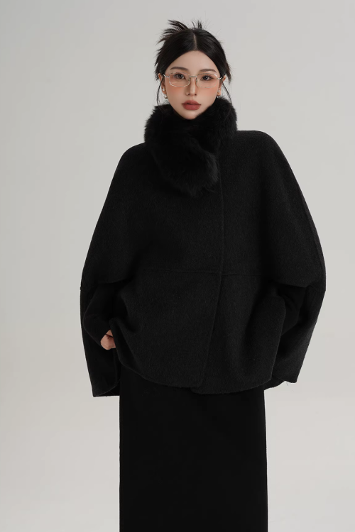 Fur Muffler Cape Coat