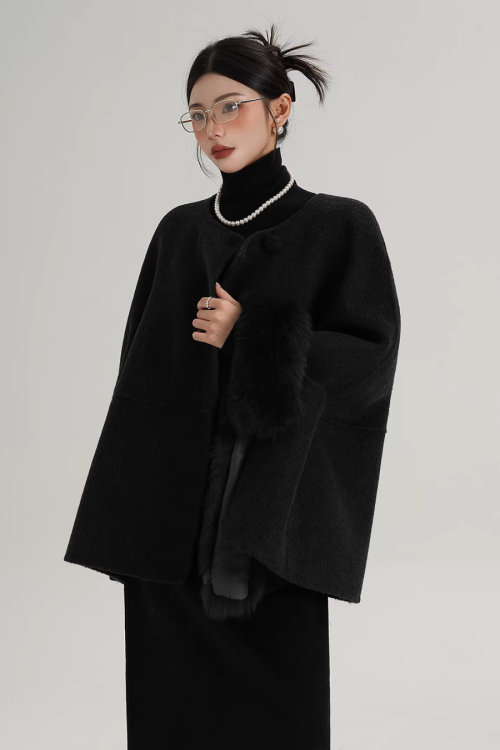 Fur Muffler Cape Coat