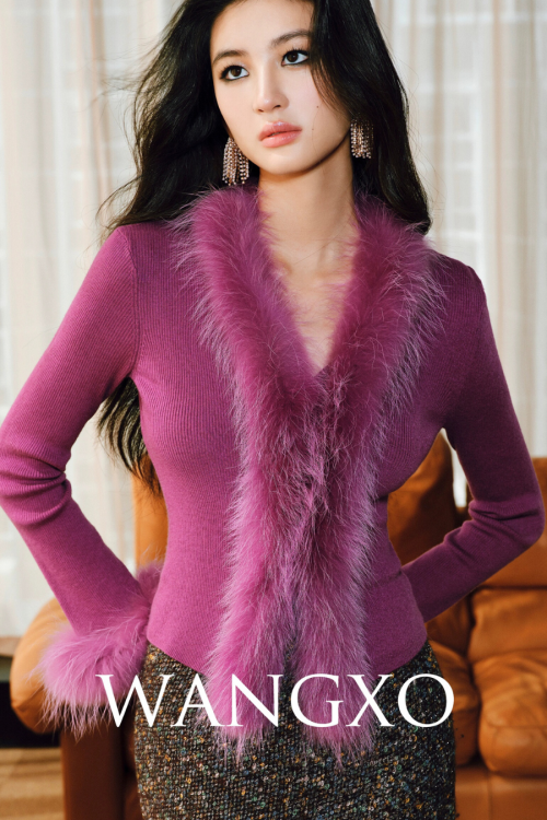 Fur Slim Fit Knitt Sweater