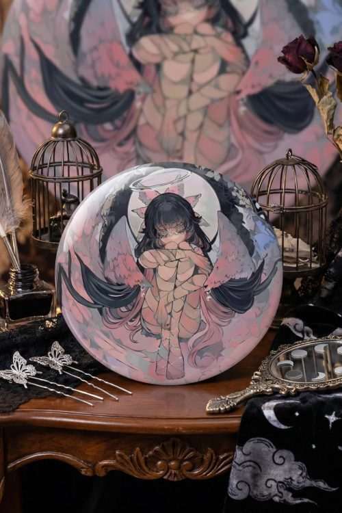 Genshin Impact Columbina Damselette 58mm Tinplate Badge, Fatui Harbingers Merch, Ita Backpack Pin