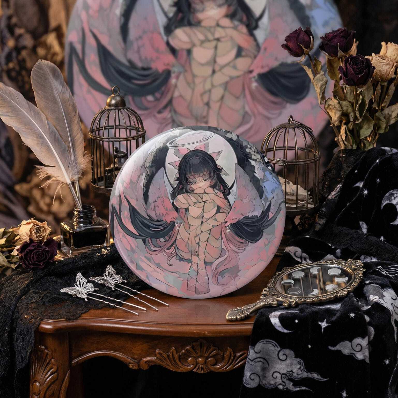 Genshin Impact Columbina Damselette 58mm Tinplate Badge, Fatui Harbingers Merch, Ita Backpack Pin Genshin Impact Columbina Damselette 58mm Tinplate Badge, Fatui Harbingers Merch, Ita Backpack Pin