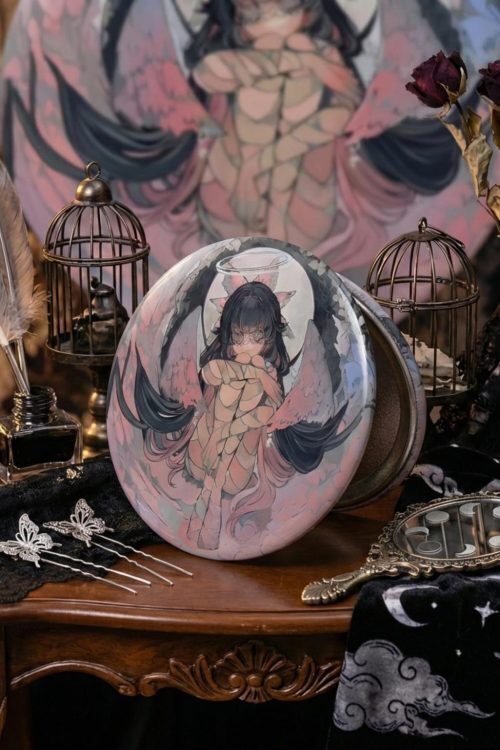 Genshin Impact Columbina Damselette 58mm Tinplate Badge, Fatui Harbingers Merch, Ita Backpack Pin