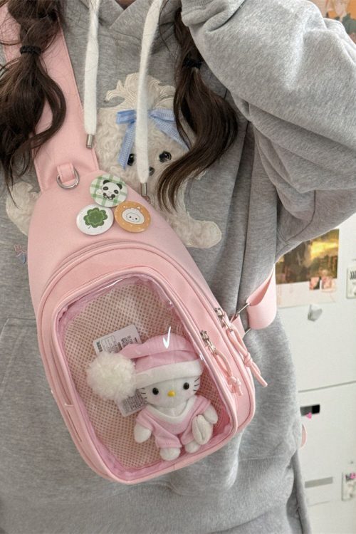 Girl Style Chest Ita Bag with Included Insert for Plushies and Pins