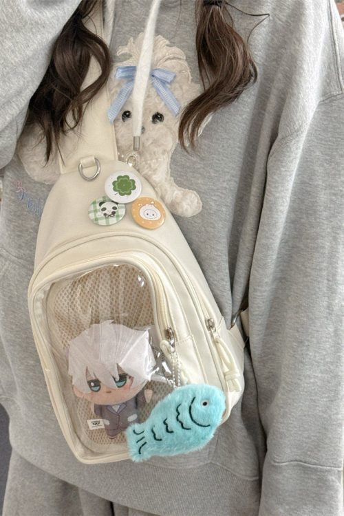 Girl Style Chest Ita Bag with Included Insert for Plushies and Pins