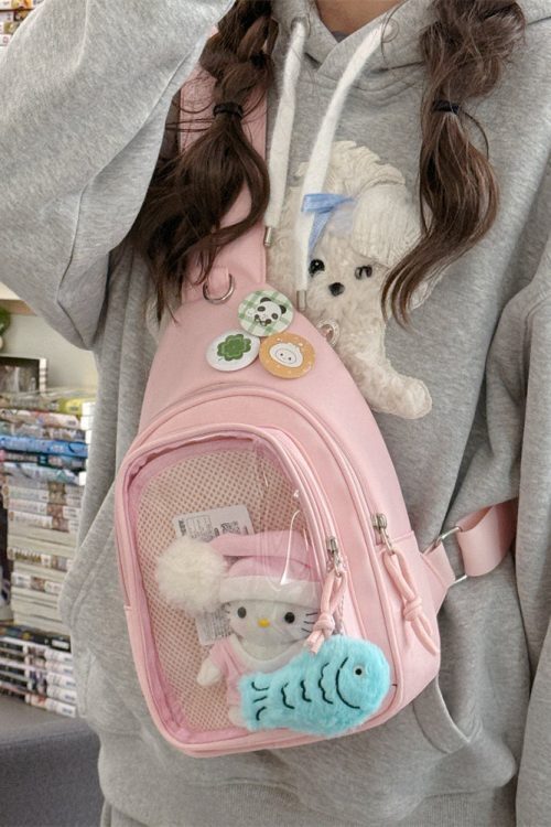 Girl Style Chest Ita Bag with Included Insert for Plushies and Pins