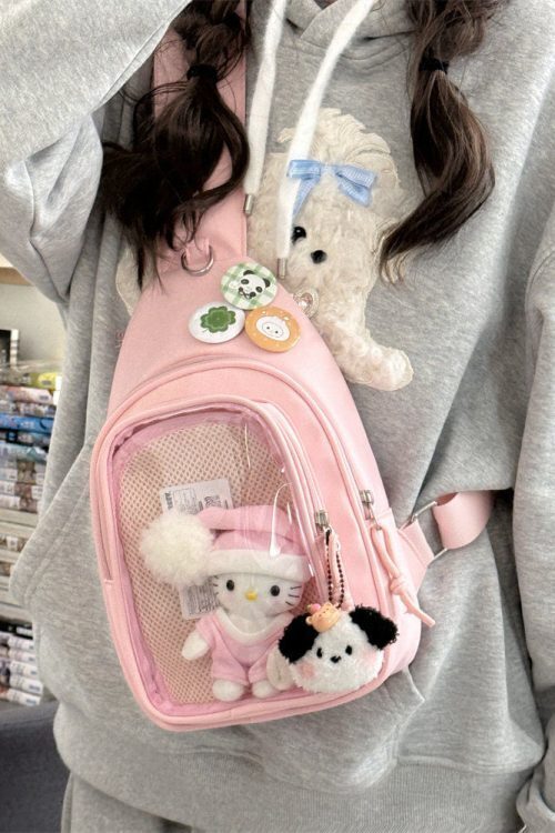 Girl Style Chest Ita Bag with Included Insert for Plushies and Pins