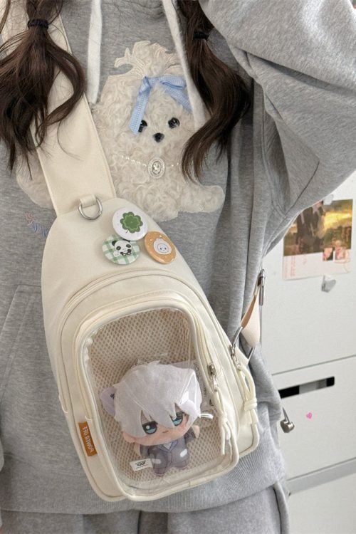 Girl Style Chest Ita Bag with Included Insert for Plushies and Pins