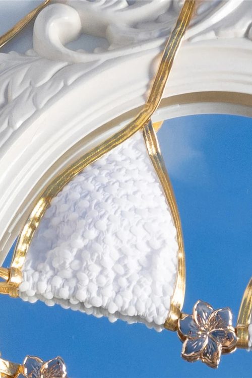 Gold Flower Detail Bikini Set