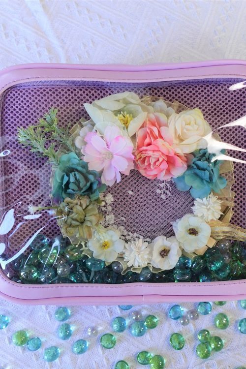 Gold Ita Crossbody Bag with Clear Window and Included Insert for Pin Display