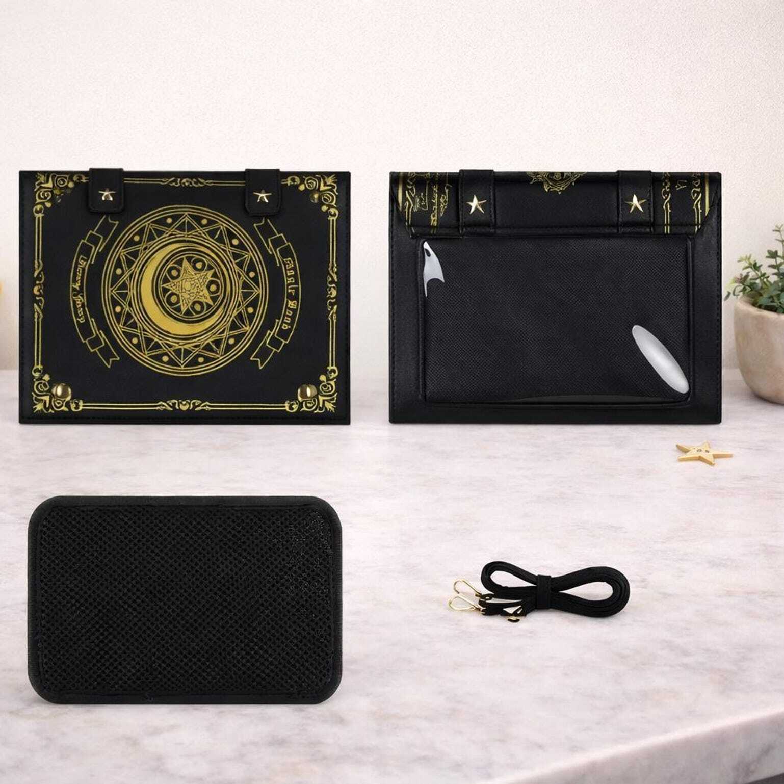 Gold Star Book Ita Shoulder Bag with Clear Window for Photocards and Pins Gold Star Book Ita Shoulder Bag with Clear Window for Photocards and Pins